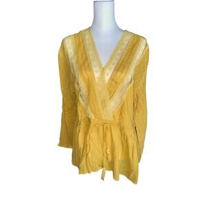 RD & Koko Gold Long Sleeve Top Size Large